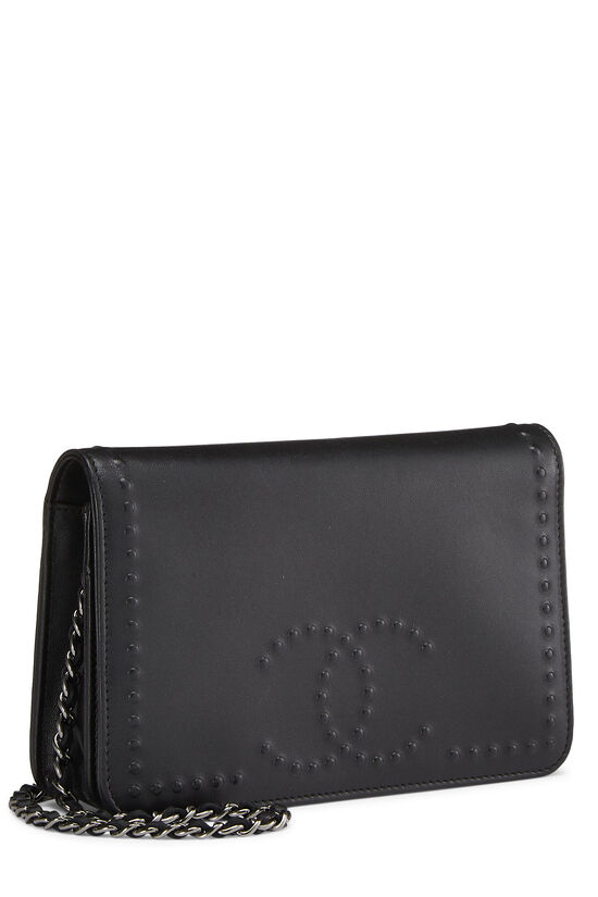 Black Calfskin Wallet On Chain, , large image number 2