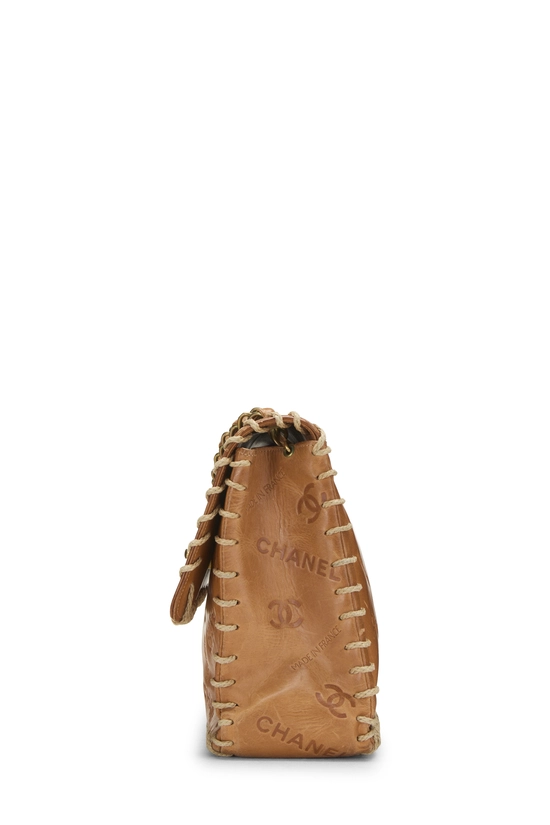 Brown Debossed Logo Calfskin Half Flap Medium, , large image number 2