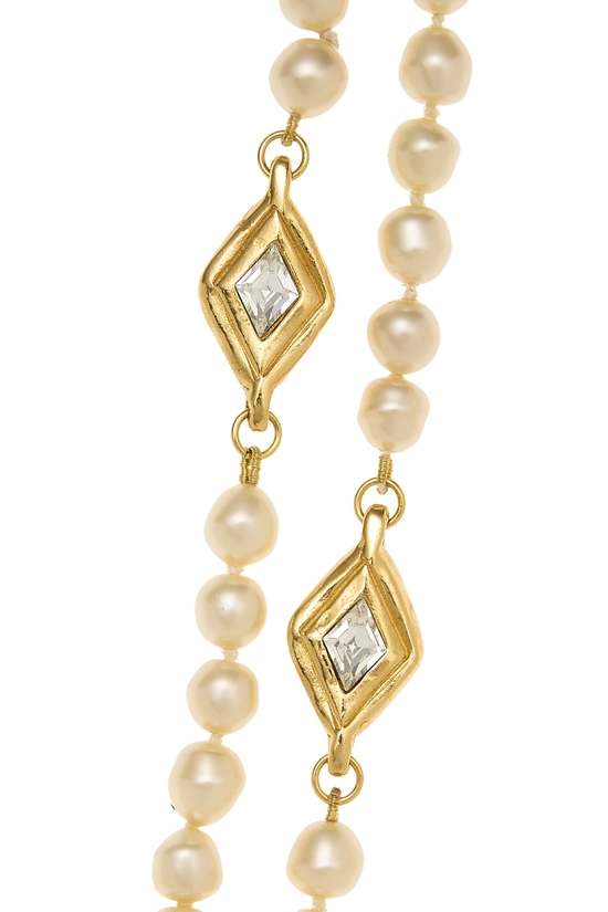 Gold Faux Pearl Necklace, , large image number 1