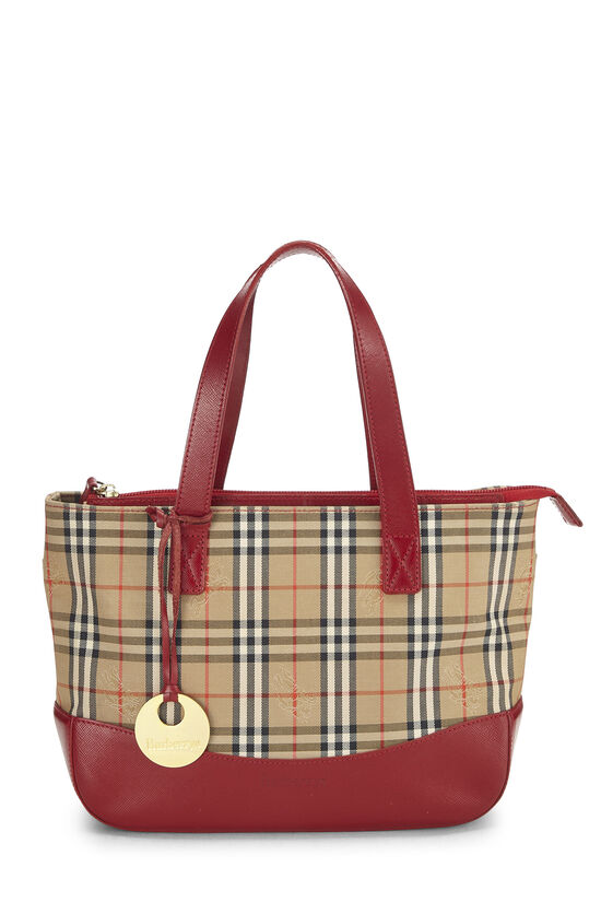 Red Haymarket Check Canvas Handbag Small, , large image number 0