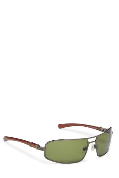 Green & Silver Metal Starfire Sunglasses, , large