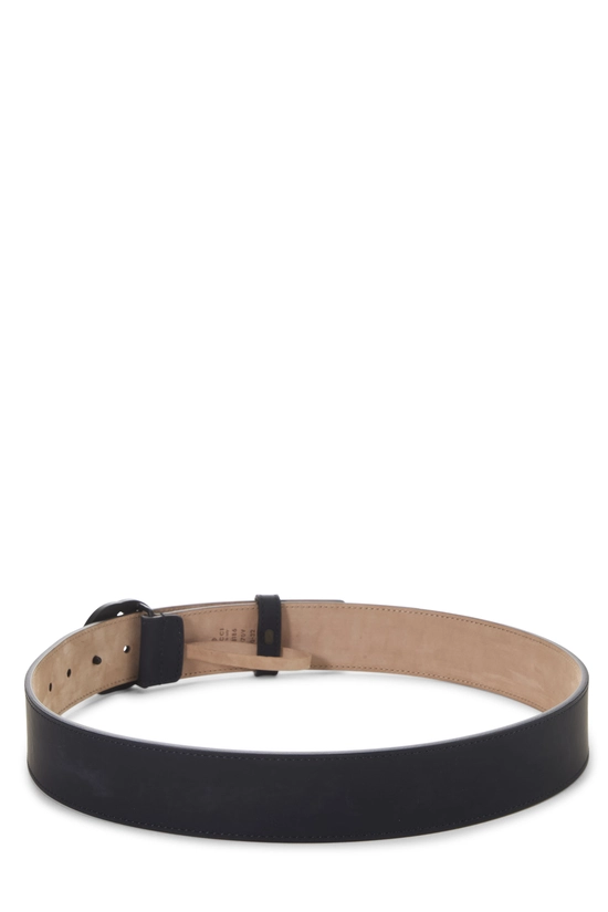 Black Nubuck Leather Interlocking GG Belt 80, , large image number 2