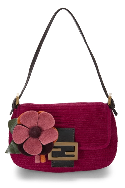 Fendi Pink Felt Floral Mama Mini