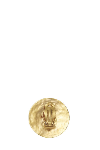 Gold Paris 'CC' Round Earrings, , large