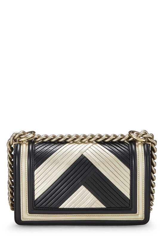 Multicolor Chevron Pleated Lambskin Boy Bag Small, , large image number 4