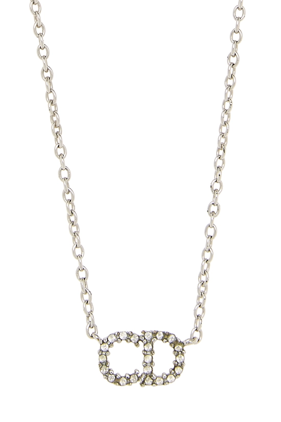 Silver Crystal 'CD' Necklace, , large image number 1