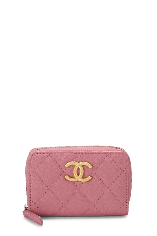 Pink Caviar Zip Around Coin Purse, , large image number 0