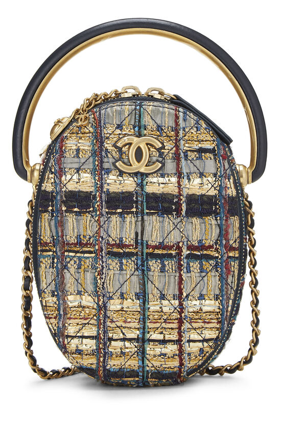 Paris-Egypt Metallic Gold Tweed Oval Bag, , large image number 0