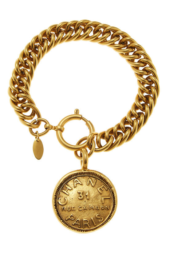 Gold Rue Cambon Coin Charm Bracelet, , large image number 1