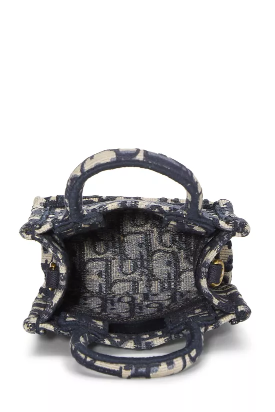 Navy Oblique Canvas Book Tote Phone Bag Mini, , large image number 5