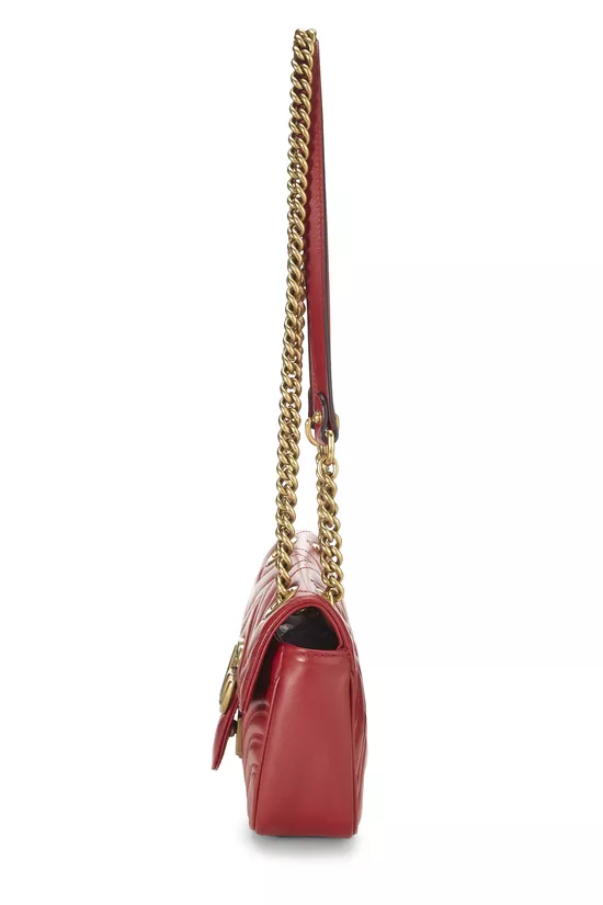 Red Leather GG Marmont Shoulder Bag Small, , large image number 2