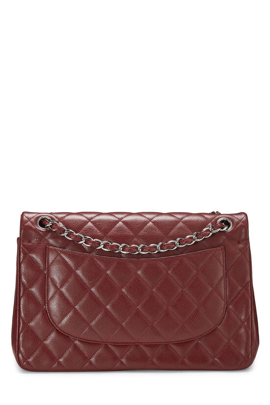 Burgundy Quilted Caviar New Classic Flap Jumbo, , large image number 4