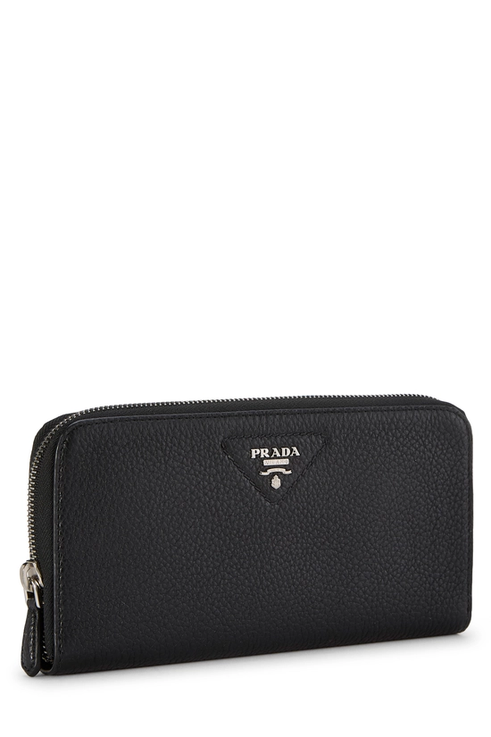 Black Vitello Daino Continental Wallet, , large image number 1