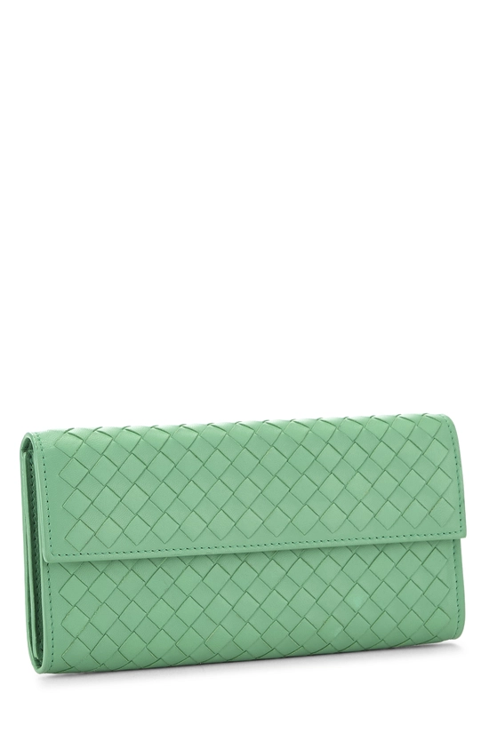 Green Intrecciato Continental Wallet, , large image number 1