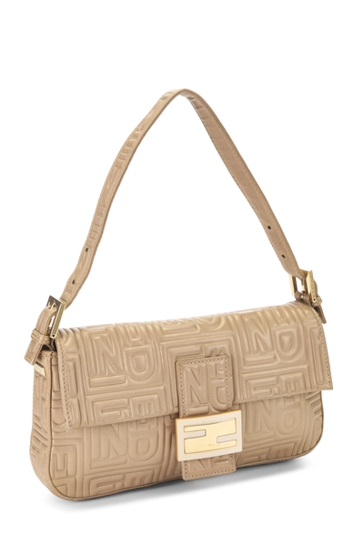 Gold Embossed Leather Baguette, , large