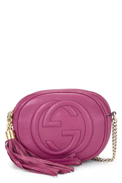 Gucci Pink Leather Soho Round Chain Crossbody Mini