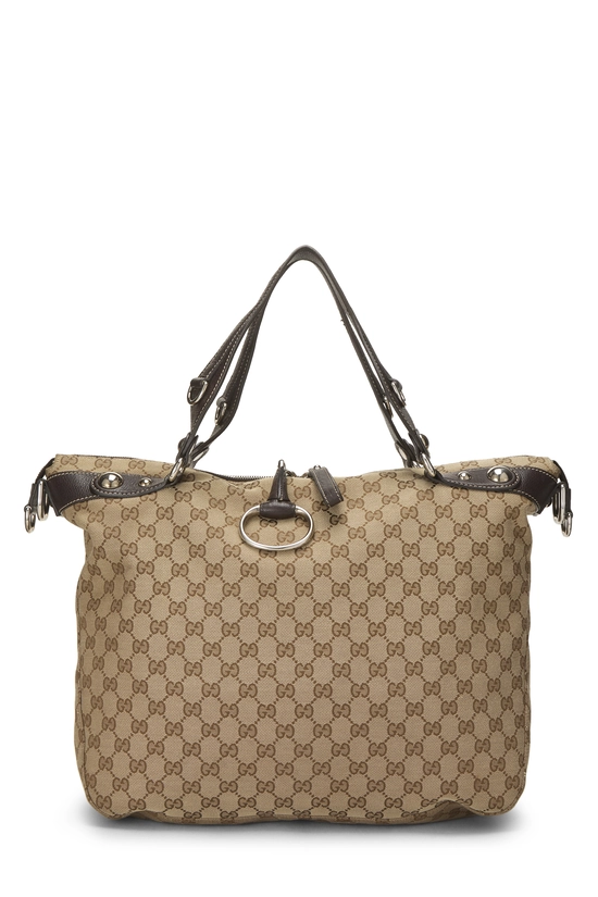 Original GG Canvas Icon Bit Zip Tote Large, , large image number 0