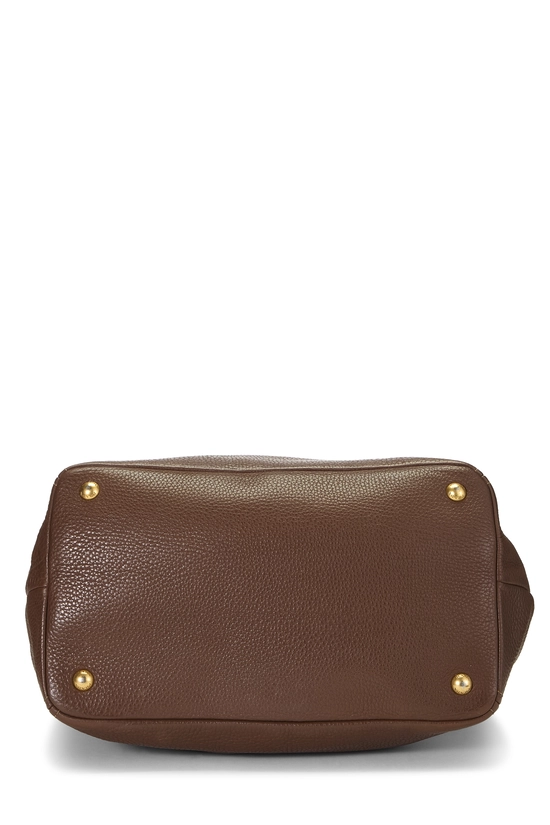 Brown Vitello Daino Convertible Tote, , large image number 4