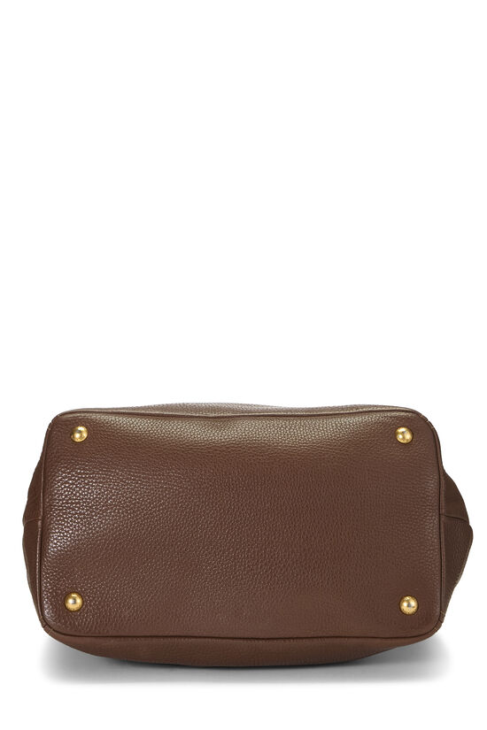 Brown Vitello Daino Convertible Tote, , large image number 4