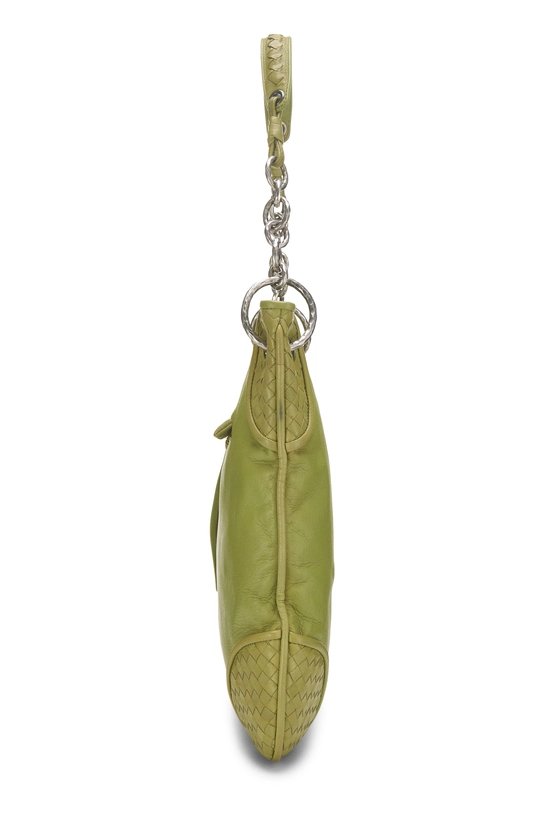 Green Intrecciato Leather Shoulder Bag, , large image number 2