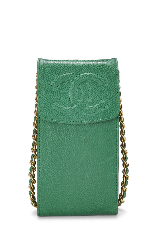 Chanel Green Caviar Pouch on Chain Q6AANE0FGB000
