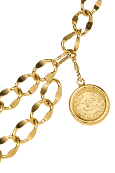 Gold 'CC' Chain Belt 2, , large