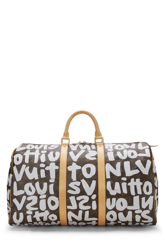 Louis Vuitton Stephen Sprouse Grey Silver Monogram Graffiti Keepall 50 –  Bagriculture