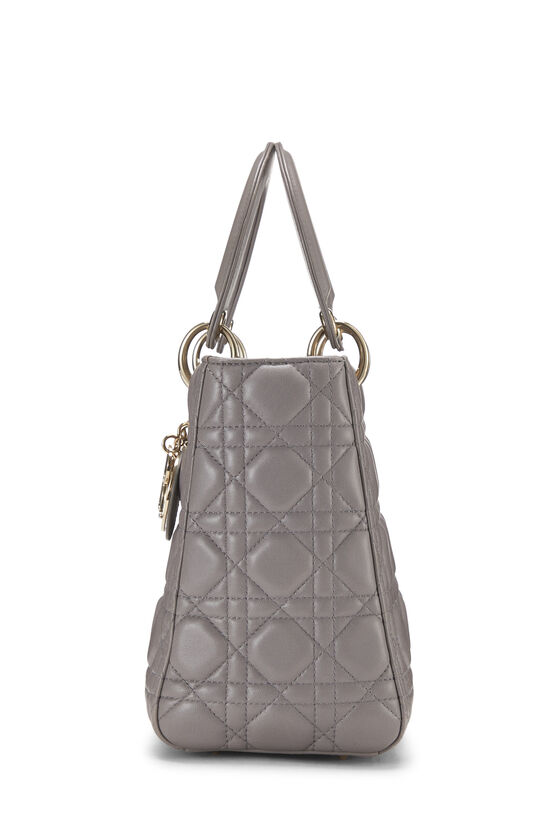 Grey Cannage Quilted Lambskin Lady Dior Medium, , large image number 2