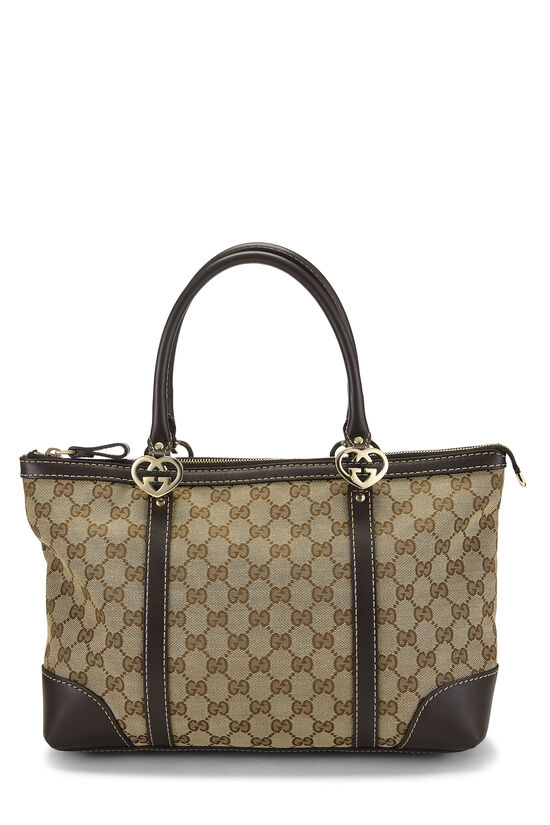 Brown Original GG Canvas Lovely Heart Tote, , large image number 0