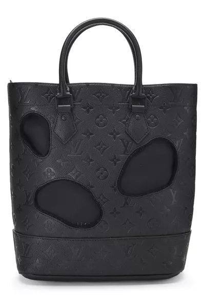 COMME DES GAR&Ccedil;ONS x Louis Vuitton Black Monogram Empreinte Bag with Holes