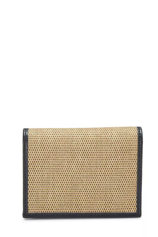 Navy Canvas Horsebit Compact Wallet, , large image number 2