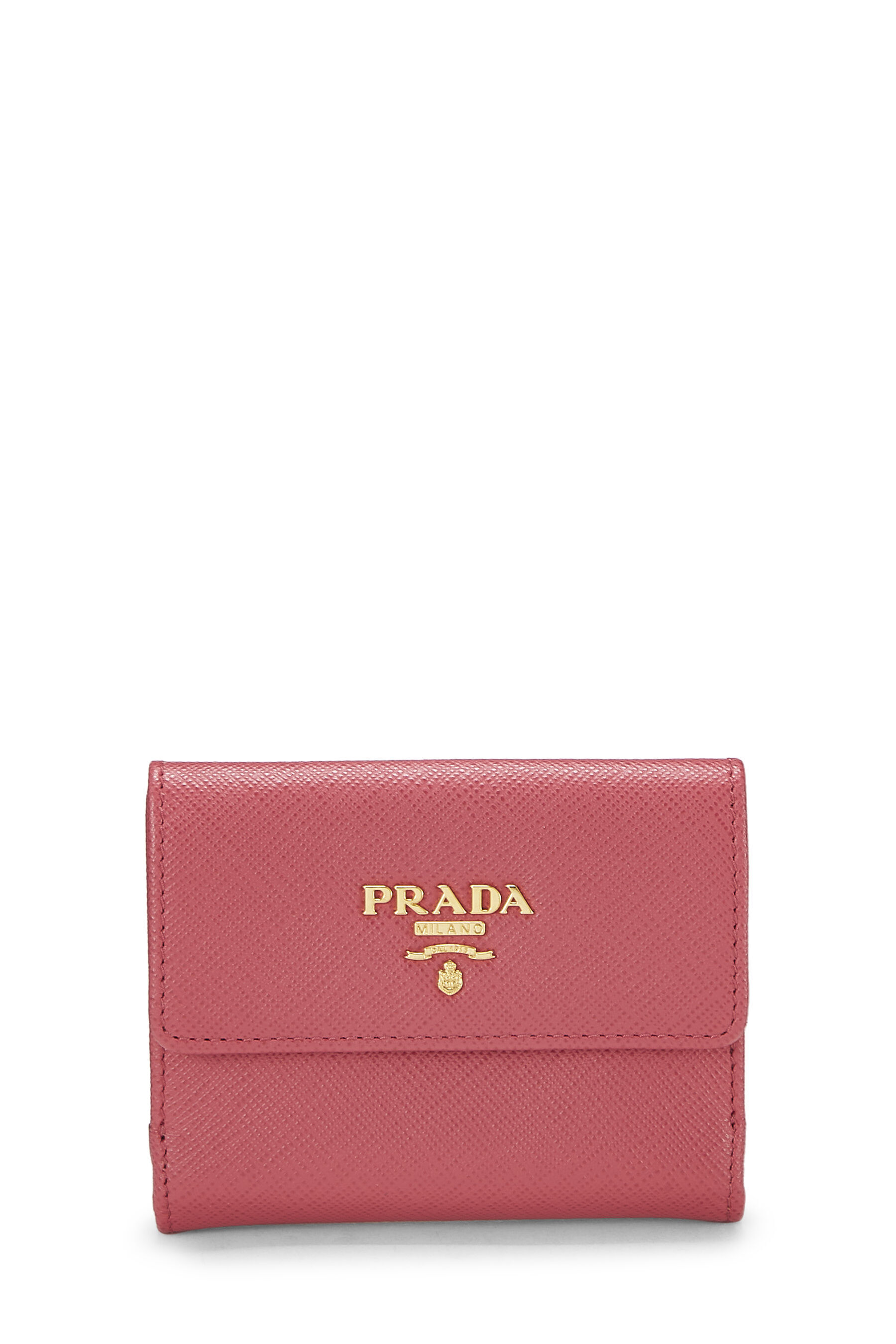 Pink Saffiano Compact Wallet