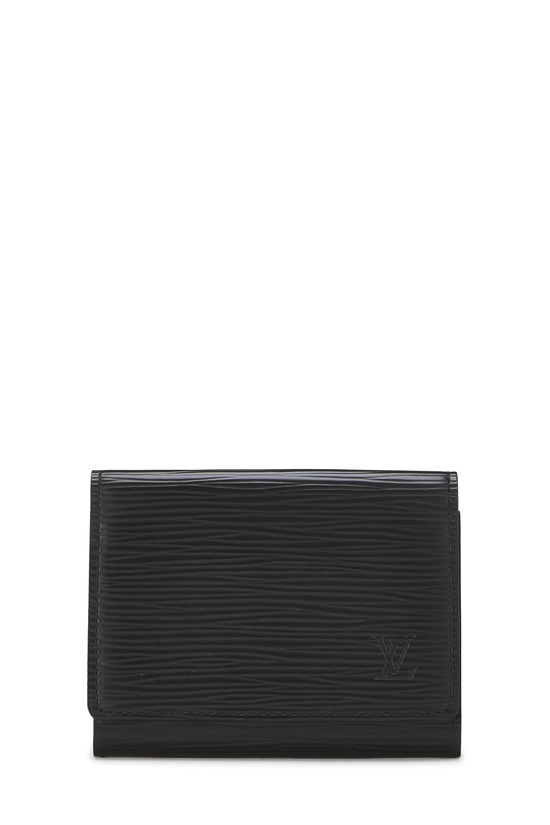 Black Epi Leather Business Card Holder , , large image number 0