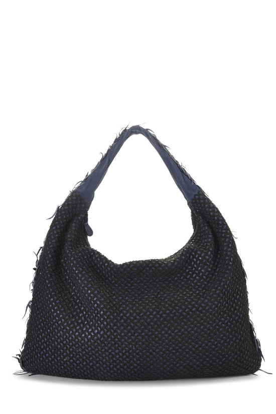 Blue Intrecciato Ponza Veneta Hobo Large, , large image number 0