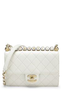 Chanel - Beige Quilted Caviar Half Flap Mini