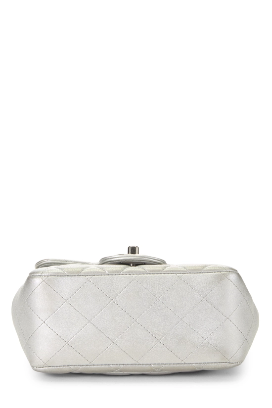 Silver Lambskin Square Flap Mini, , large image number 4