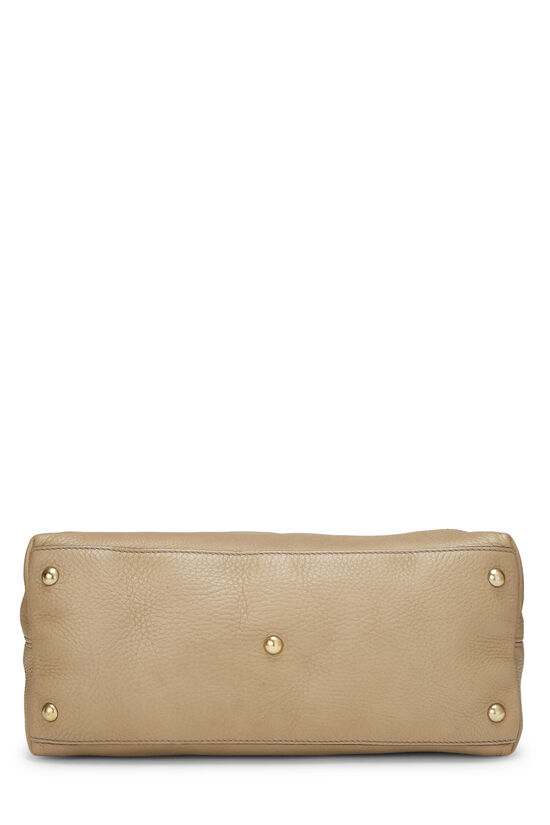 Beige Grained Leather Soho Top Handle Bag, , large image number 5