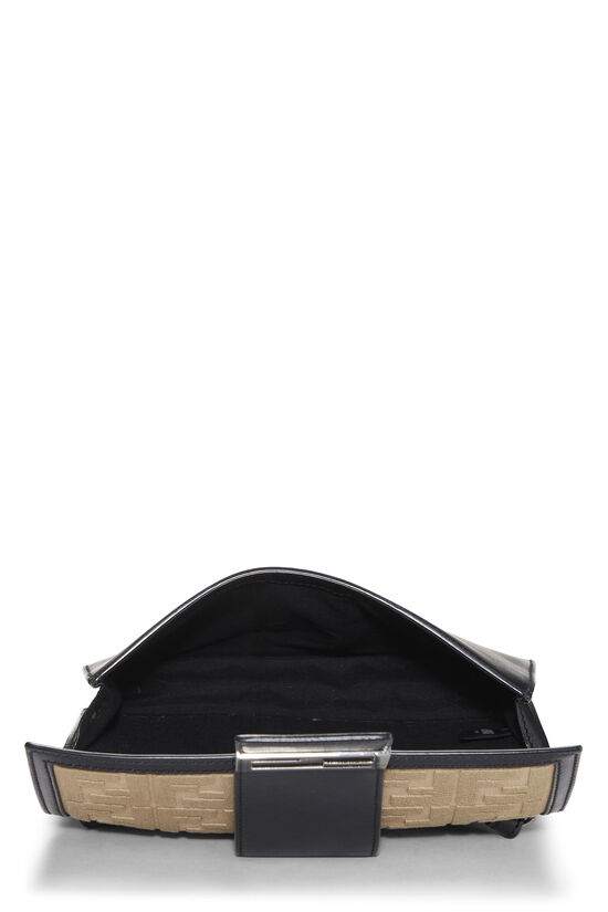 Black Leather Zucca Flat Baguette Bag Medium, , large image number 5