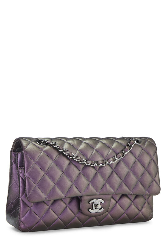 Metallic Purple Quilted Lambskin Classic Double Flap Medium , , large image number 2
