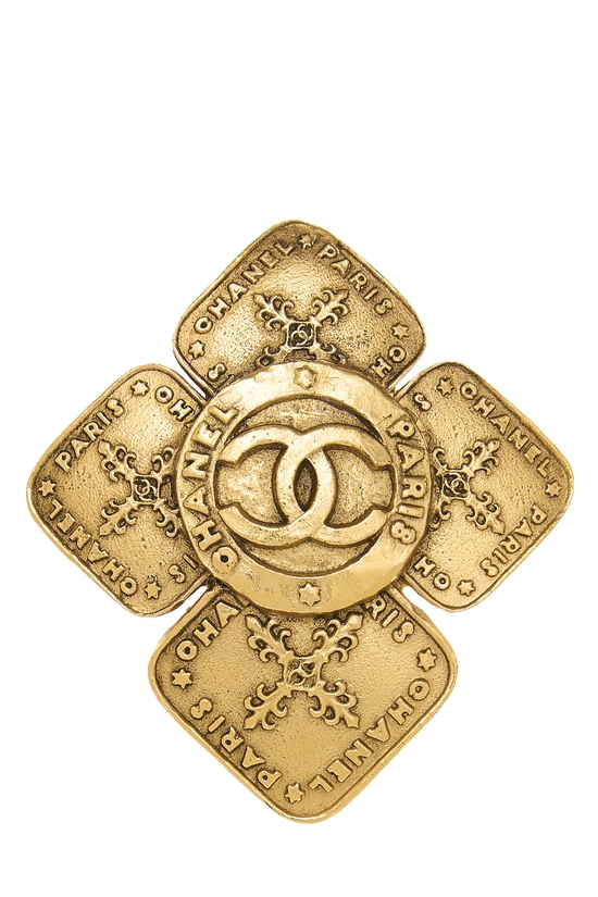 Gold 'CC' Clover Pin, , large image number 0