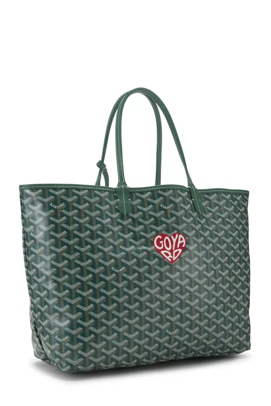 Green Goyardine Canvas Heart Saint-Louis PM, , large image number 1