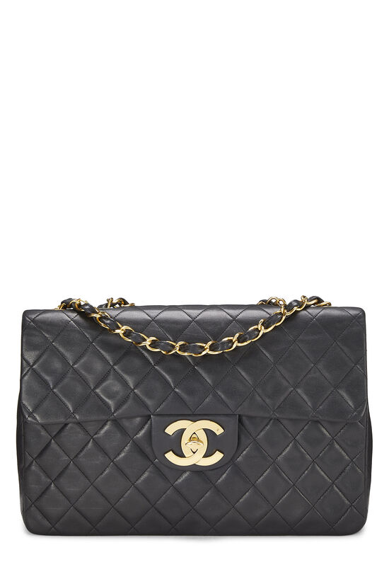  Chanel, Pre-Loved Black Quilted Lambskin Half Flap