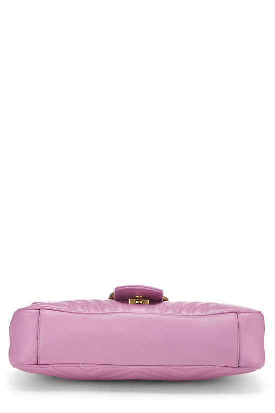 Gucci Pink Leather GG Marmont Shoulder Bag QFB1BI1LPB000
