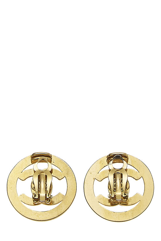 Gold CC Turnlock Circle Earrings Small, , large image number 1