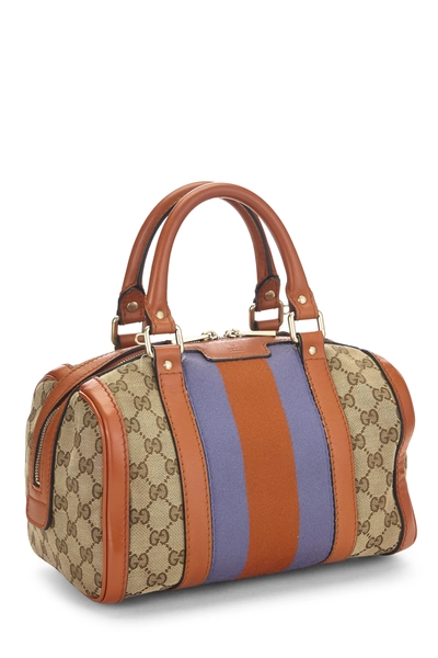 Gucci Orange Original GG Canvas Web Boston Handbag Small — photo 2