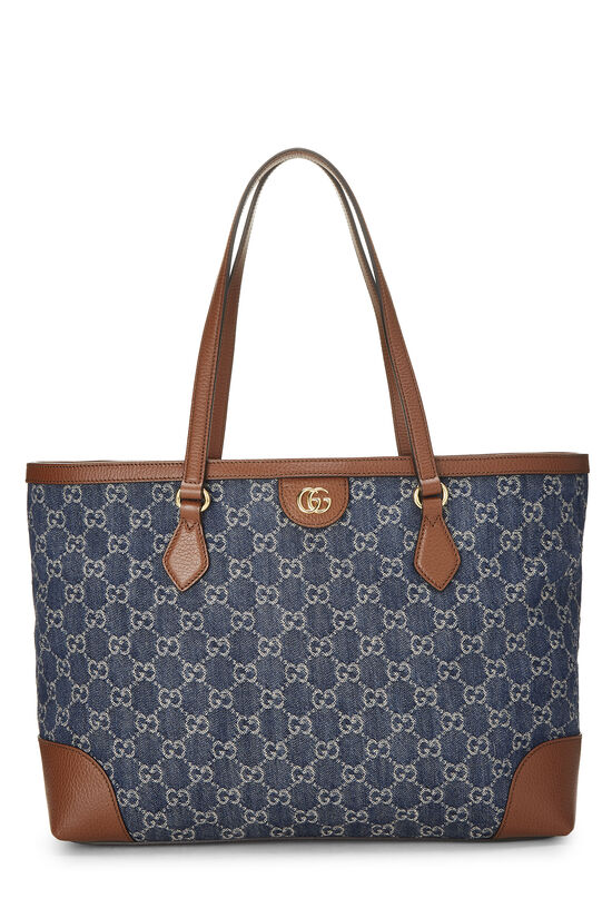 Blue Denim GG Ophidia Tote Medium, , large image number 0