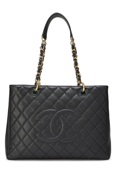 Black Quilted Caviar Grand Shopping Tote (GST)