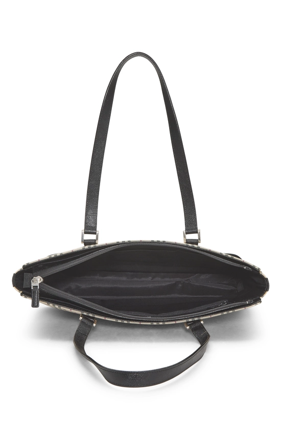 Black Check Jacquard Zip Tote Medium, , large image number 5