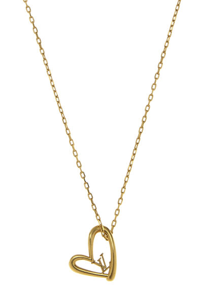 Gold LV Fall in Love Necklace, , large