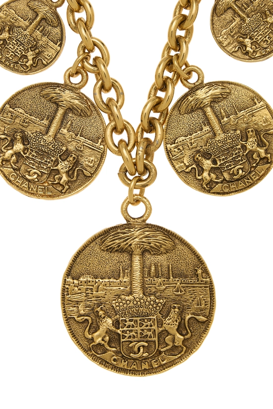 Gold Medallion Choker, , large image number 1